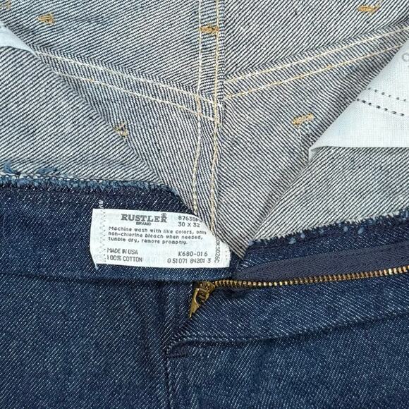 Vintage Rustler Legendary Gold Jeans 30x32 USA Boot Zipper Cowboy Denim 80s 90s - Picture 7 of 9